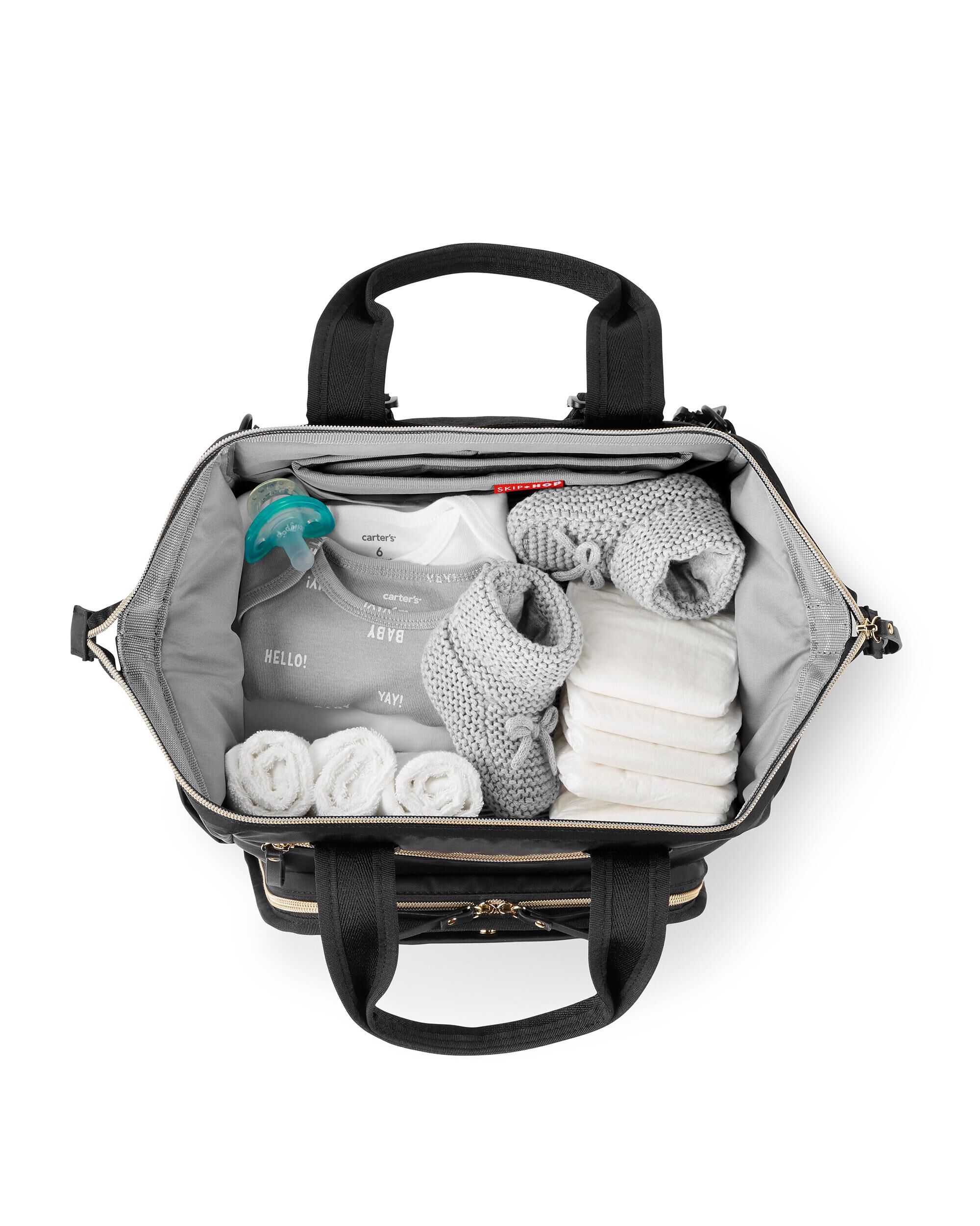 Black Mainframe Wide Open Backpack Diaper Bag skiphop