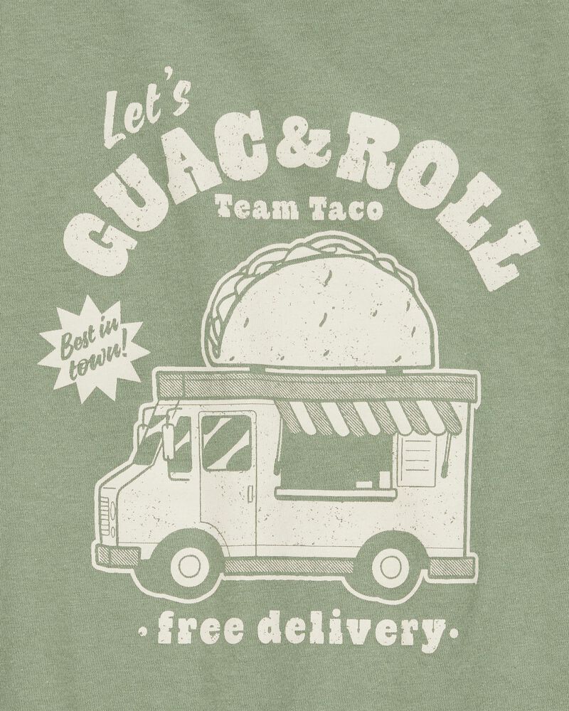 Kid Guac & Roll Short-Sleeve Graphic Tee - Green, image 2 of 3 slides