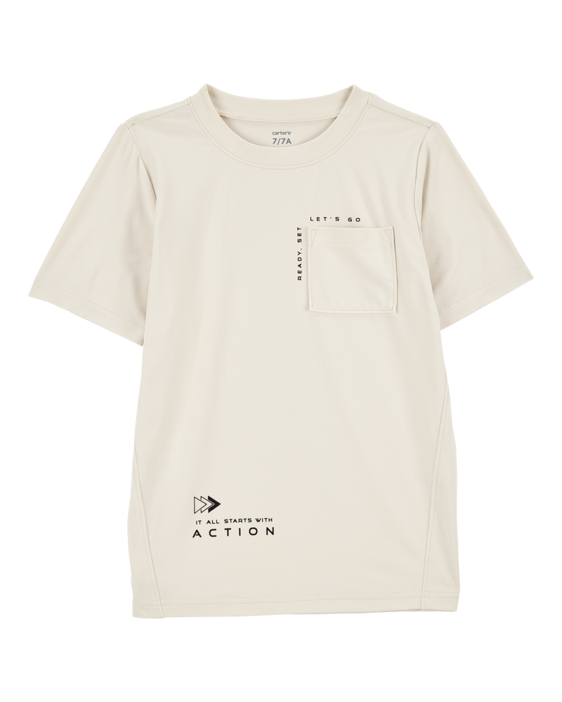 Kid Short-Sleeve Active Tee - Ivory, image 1 of 3 slides