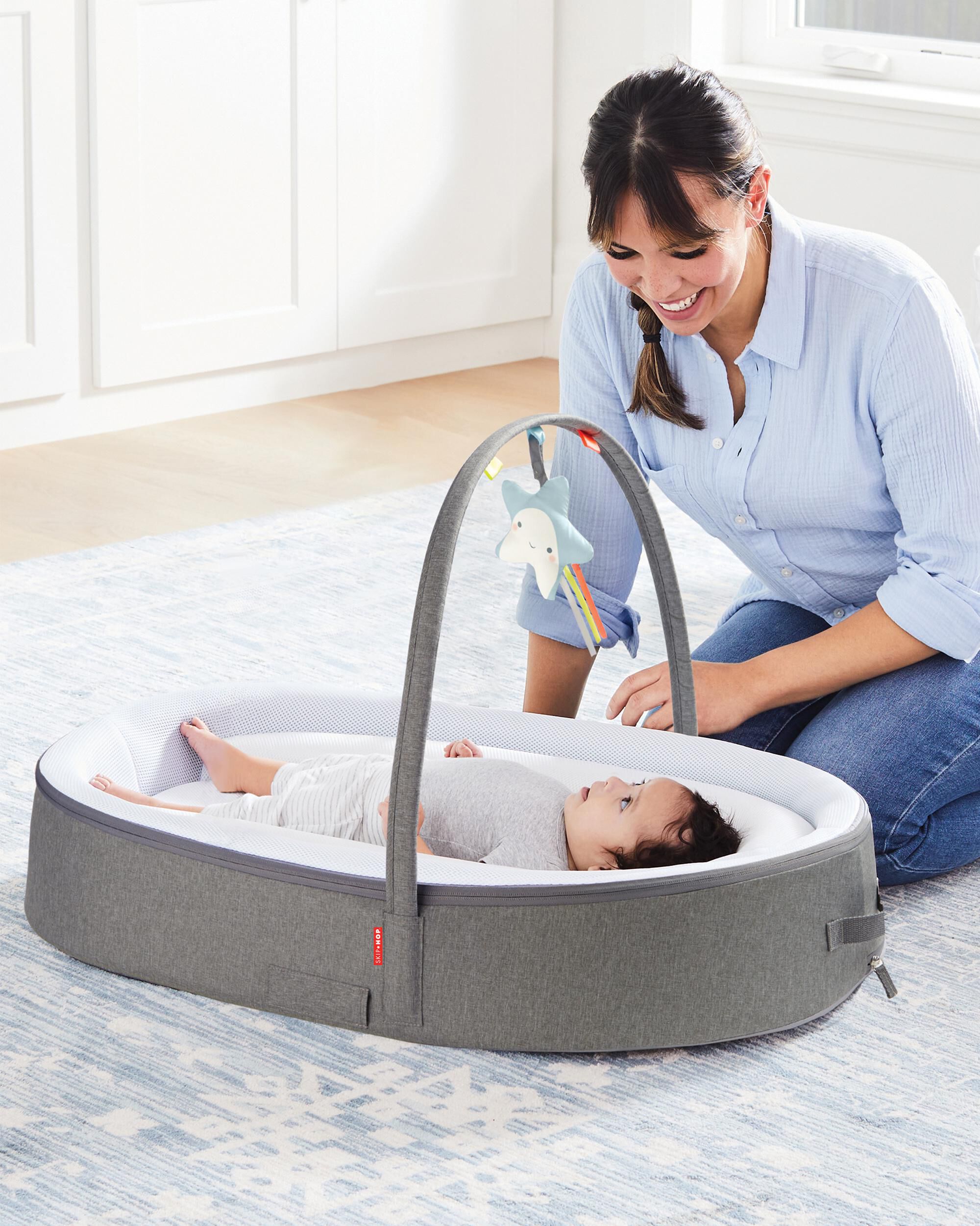 Playful Retreat Baby Nest - Grey Melange, image 2 of 15 slides