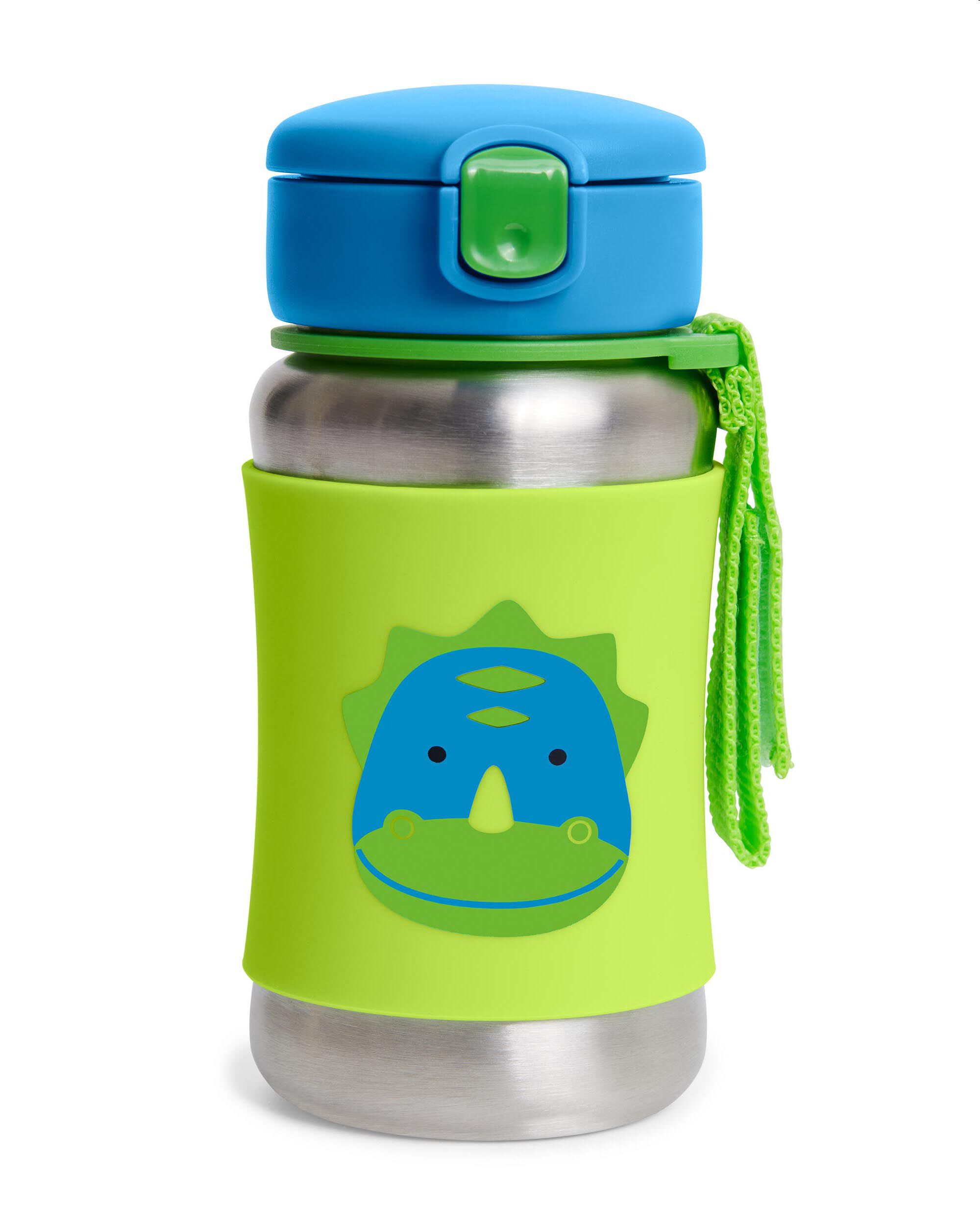 Dinosaur Zoo Stainless Steel Little Kid Straw Bottle skiphop