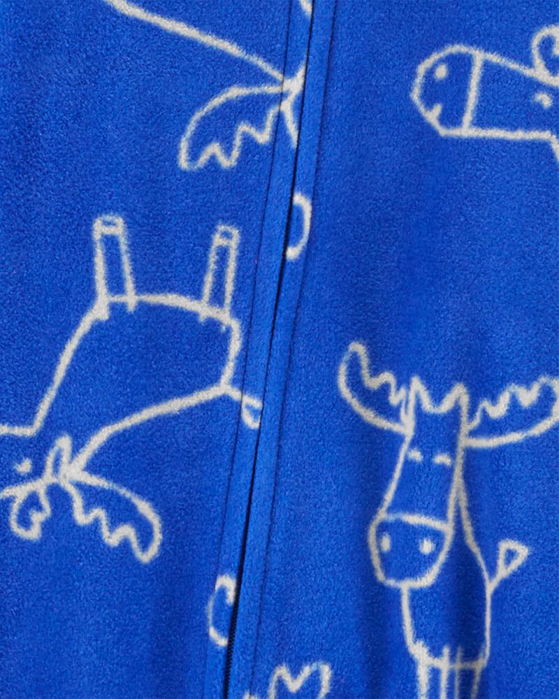 Baby 1-Piece Moose Fleece Footie Pajamas, image 2 of 4 slides
