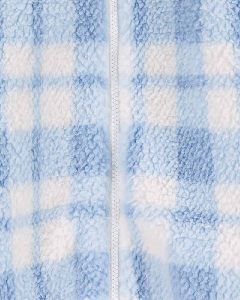 Baby Plaid Hooded Fuzzy Jumpsuit, image 2 of 3 slides
