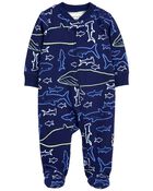 Baby 2-Way Zip Whale Cotton Sleep & Play Pajamas, image 1 of 3 slides