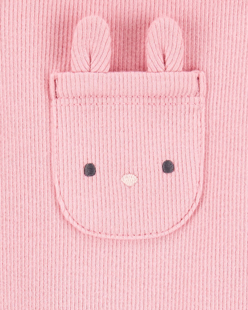 Baby 2-Piece Floral Bunny Long-Sleeve Tee & Coverall Set - Pink, image 5 of 7 slides