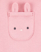 Baby 2-Piece Floral Bunny Long-Sleeve Tee & Coverall Set - Pink, image 5 of 7 slides