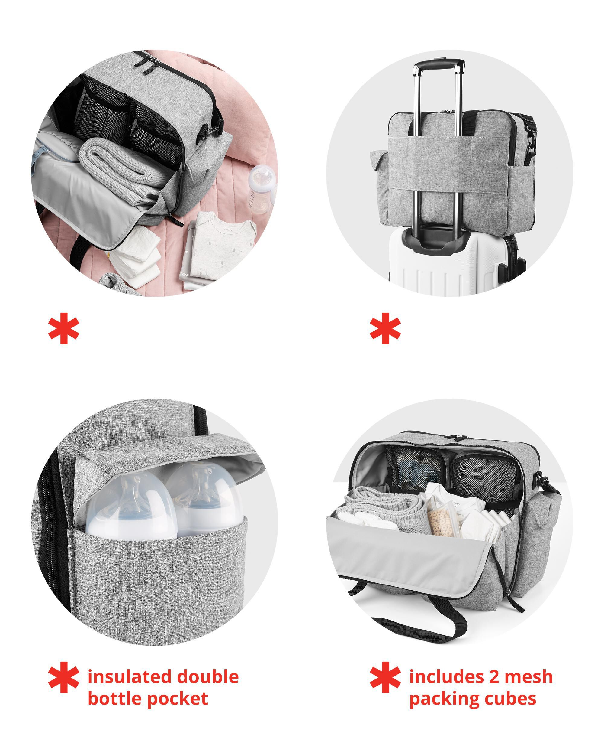 Grey Duo Weekender Diaper Bag skiphop