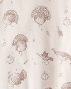 Toddler Organic Cotton Pajamas in Turkey Gobbler Print, image 3 of 5 slides