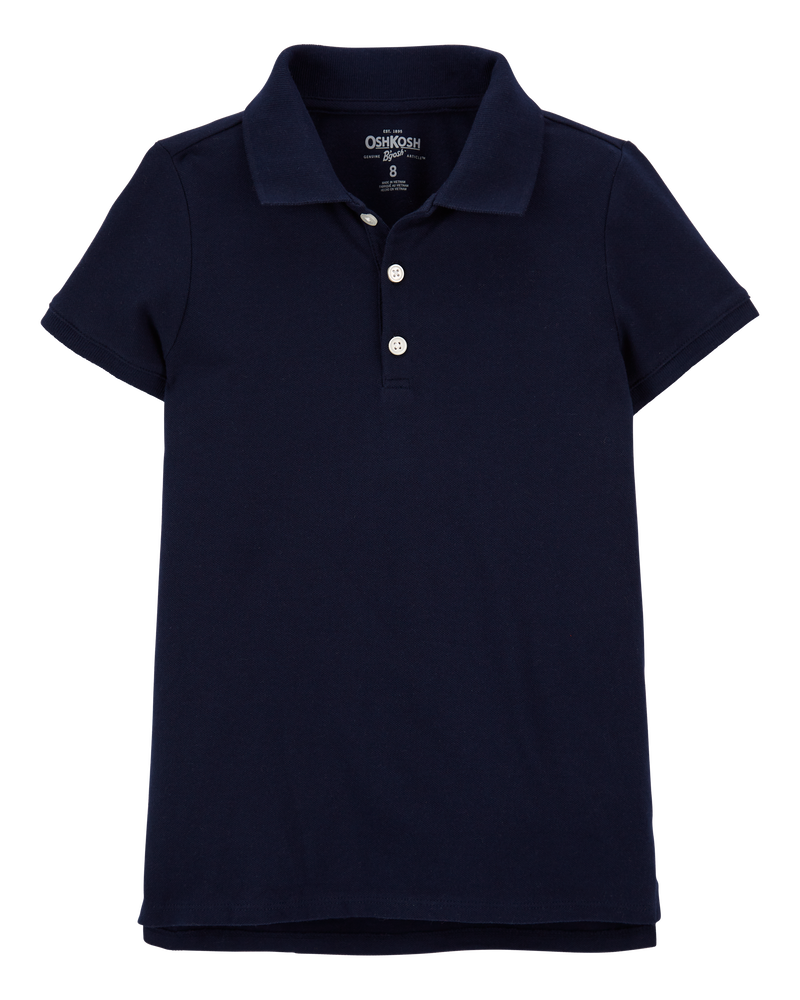 Kid Pique Cotton Uniform Polo, image 1 of 2 slides