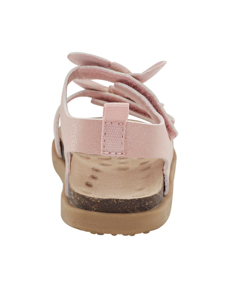 Baby Every Step® First Walker Bow Faux Cork Sandals - Pink, image 3 of 7 slides