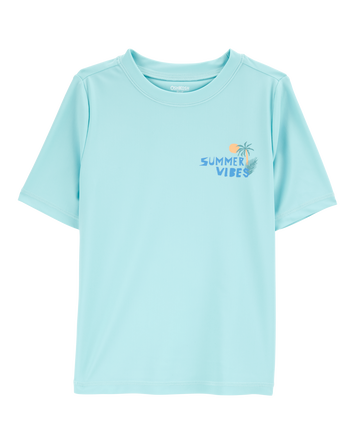Boys Summer Vibes Short-Sleeve Rashguard - Blue, 