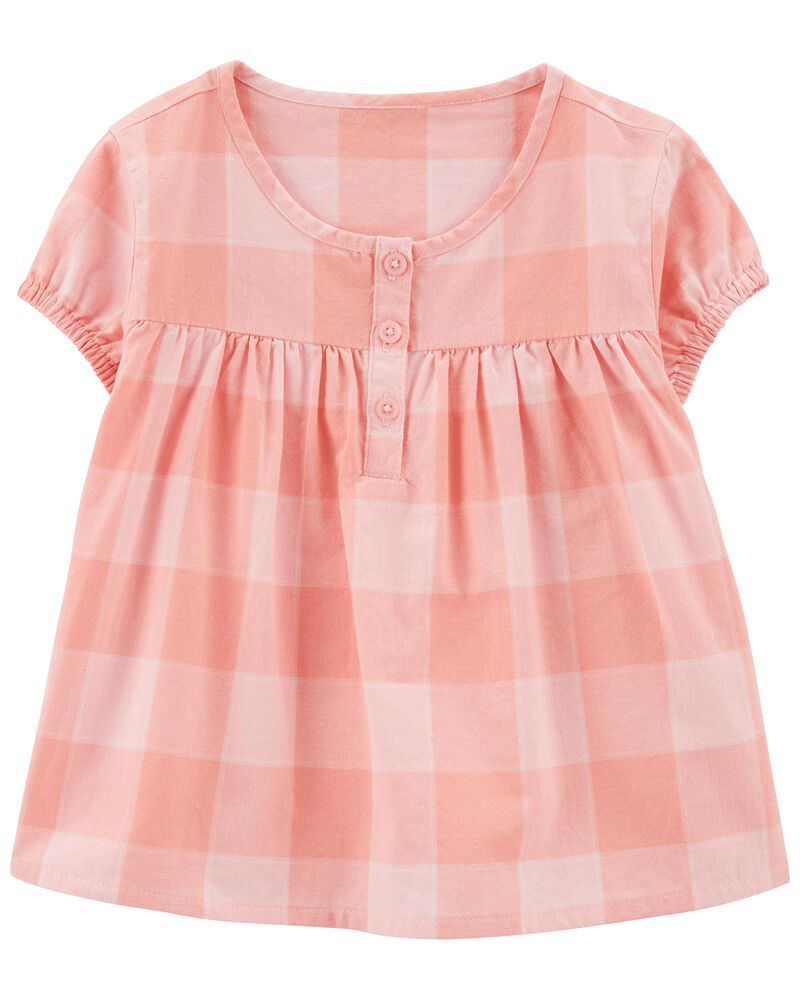 Toddler Plaid Babydoll Top, image 1 of 3 slides