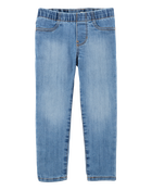 Toddler Light Wash Elastic-Waist Jeggings, image 1 of 5 slides