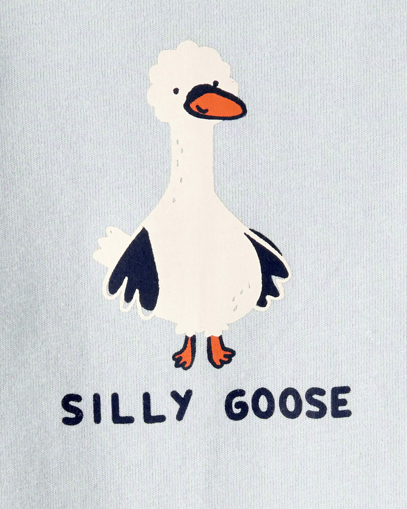 Baby Silly Goose Cotton Long-Sleeve Graphic Bodysuit - Blue, image 2 of 3 slides