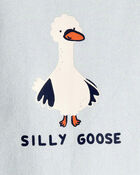 Baby Silly Goose Cotton Long-Sleeve Graphic Bodysuit - Blue, image 2 of 3 slides