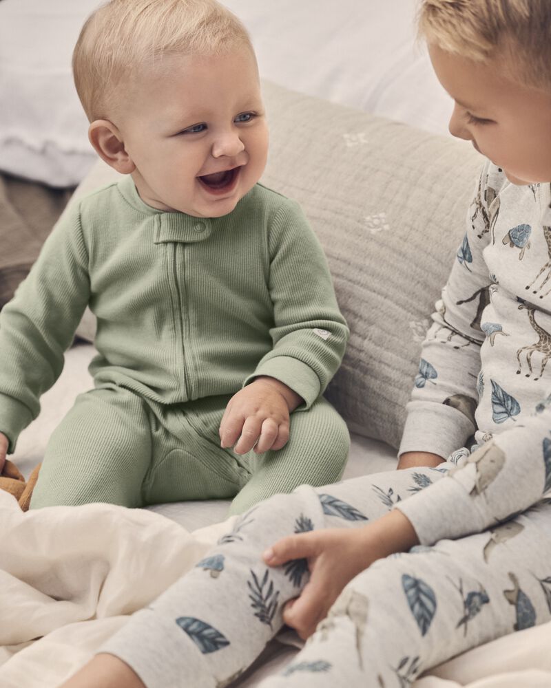 Baby Organic Cotton Rib Sleep & Play Pajamas, image 4 of 5 slides