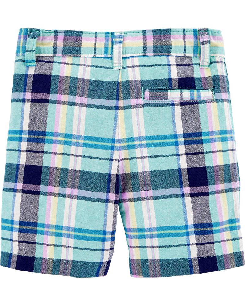 Plaid Flat-Front Shorts | skiphop.com