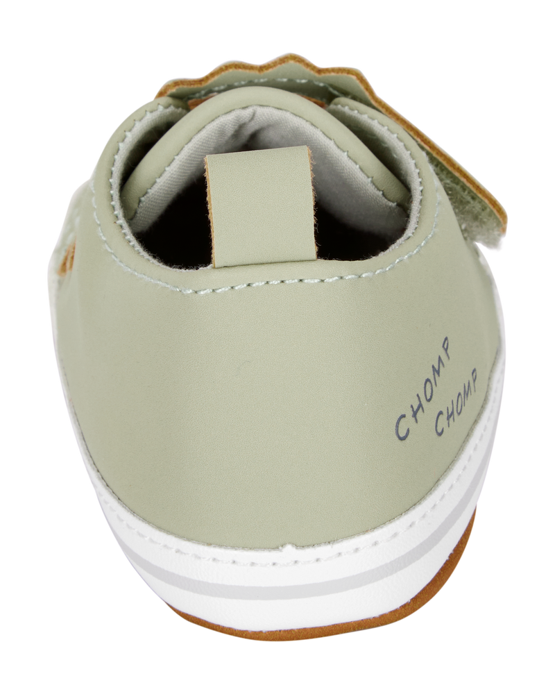 Baby Dinosaur Slip-On Shoes - Olive, image 3 of 7 slides