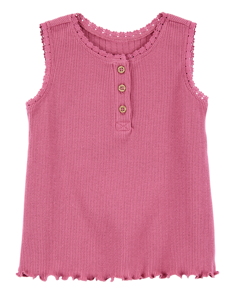 Baby Rib Tank Top - Pink, image 1 of 3 slides