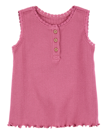 Baby Rib Tank Top - Pink, 