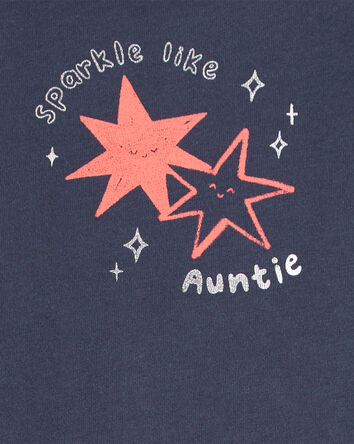 Baby Sparkle Like Auntie Short-Sleeve Bodysuit - Gray, 