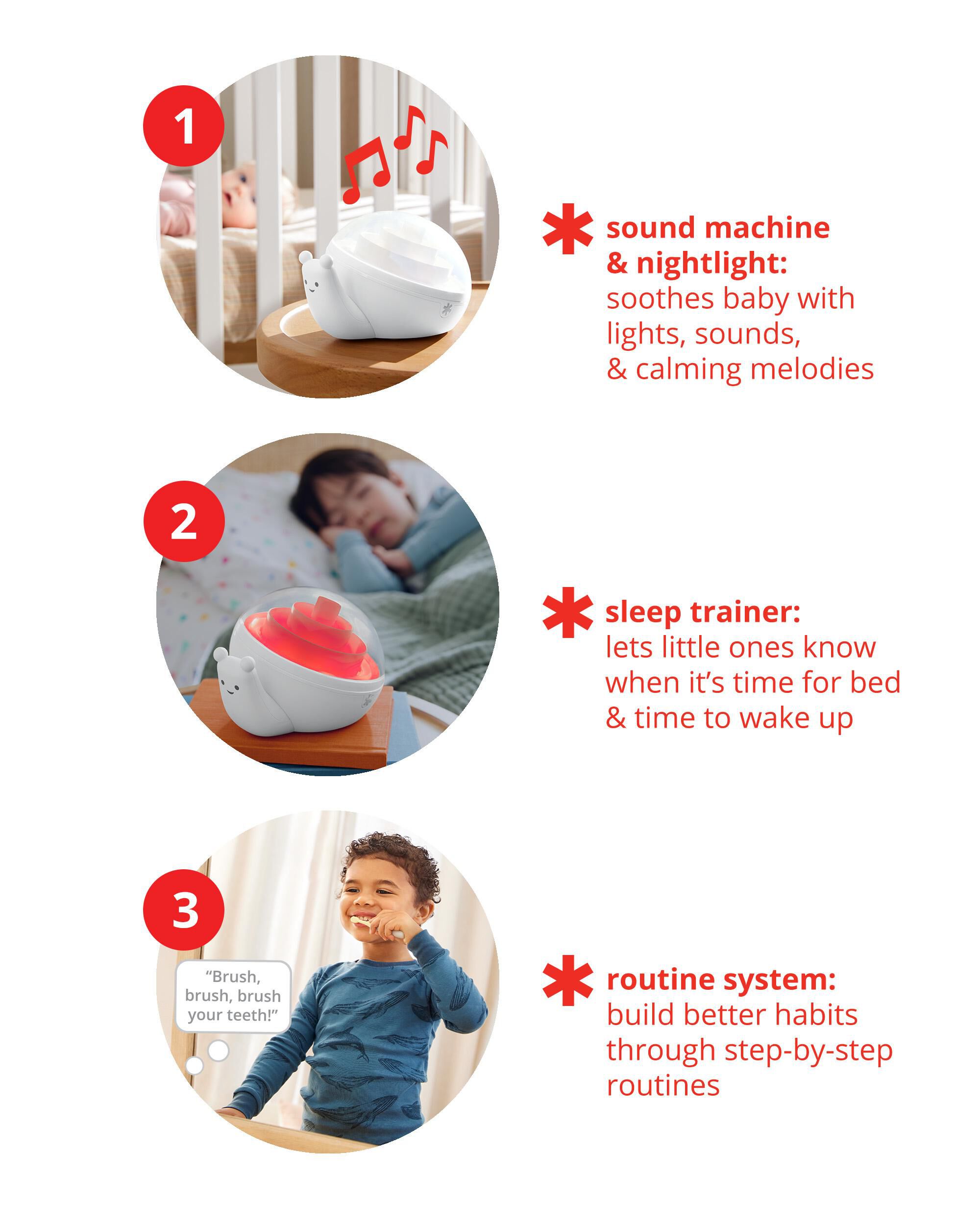 3-in-1 Smart Snail Sound & Routine Machine, image 3 of 9 slides