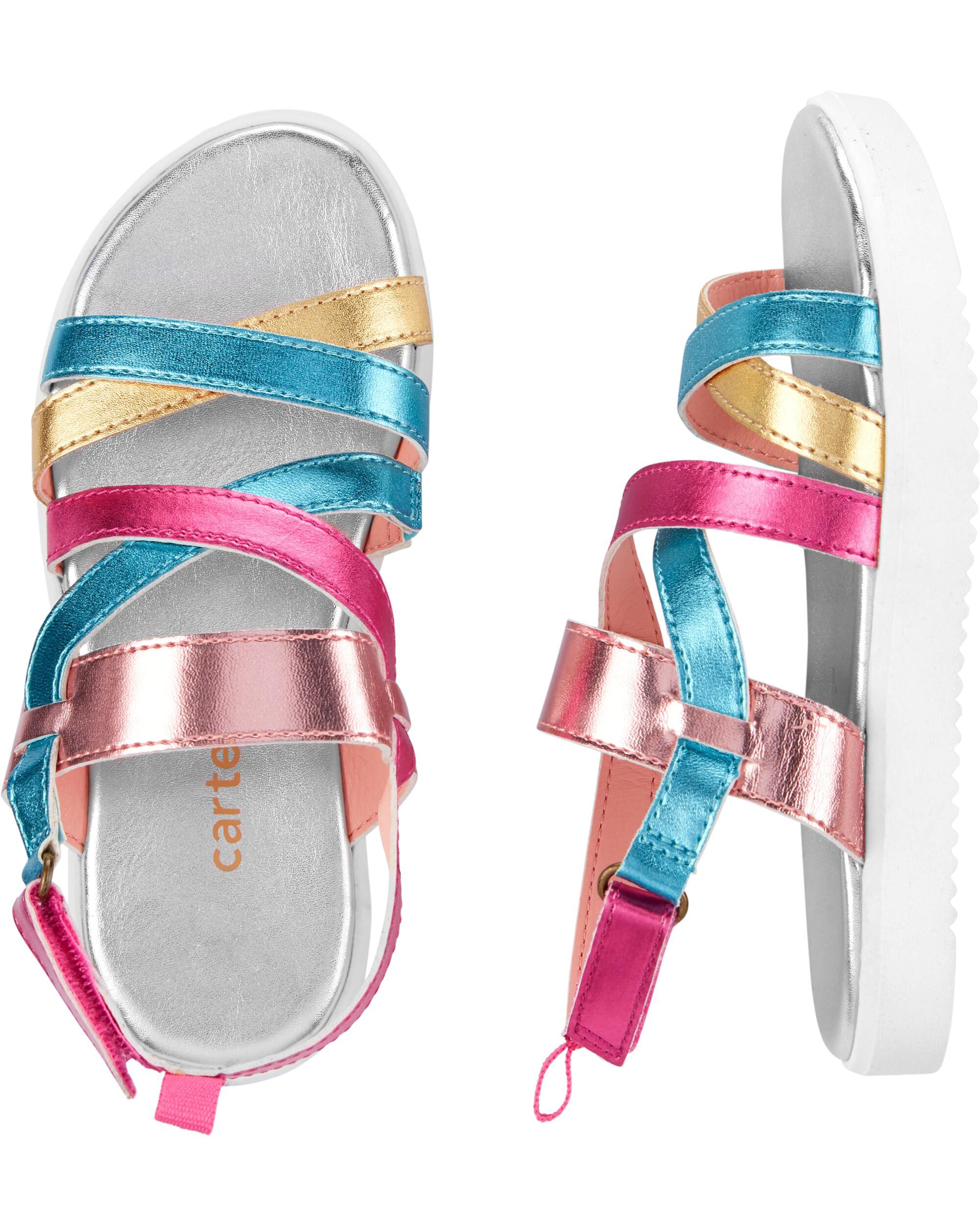 carter's metallic play sandals