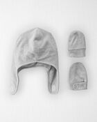 Baby 
2-Pack Recycled Fleece Hat and Mittens Set

, image 1 of 2 slides