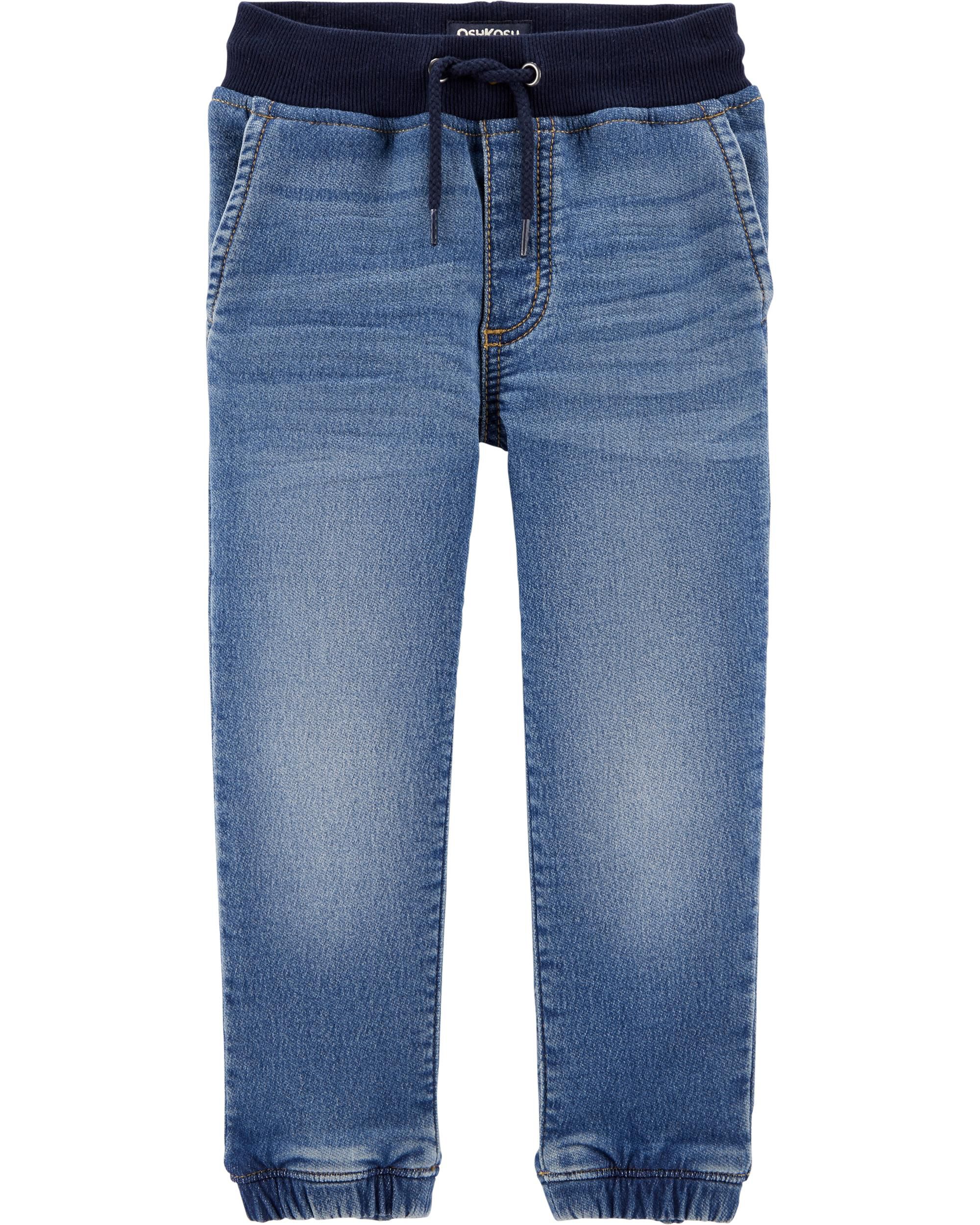 knit denim joggers