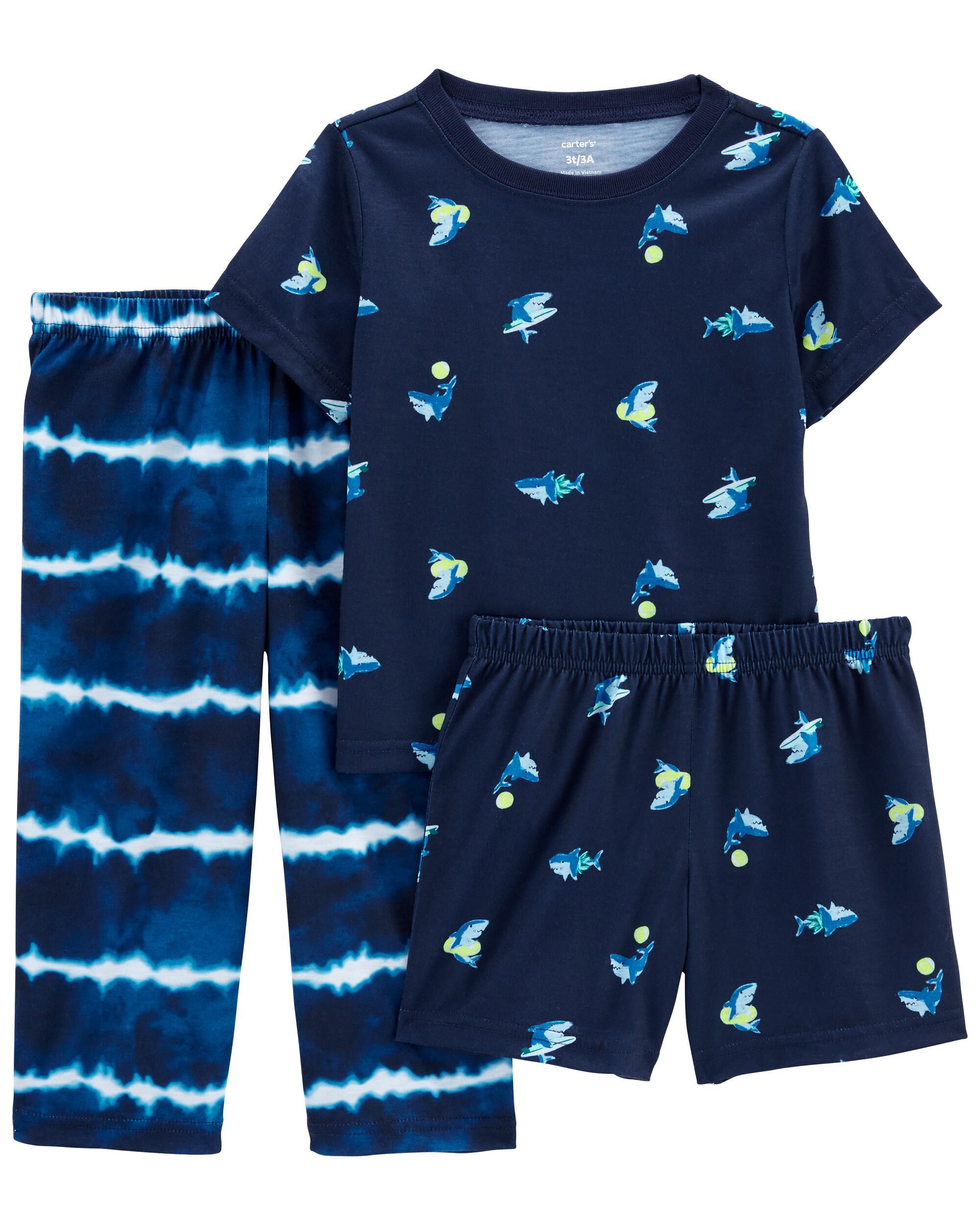 Toddler 3 Piece Shark Loose Fit Pajamas