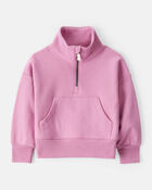 Toddler Girl Long-Sleeve Quarter-Zip Pullover Sweatshirt - Pink, image 1 of 3 slides