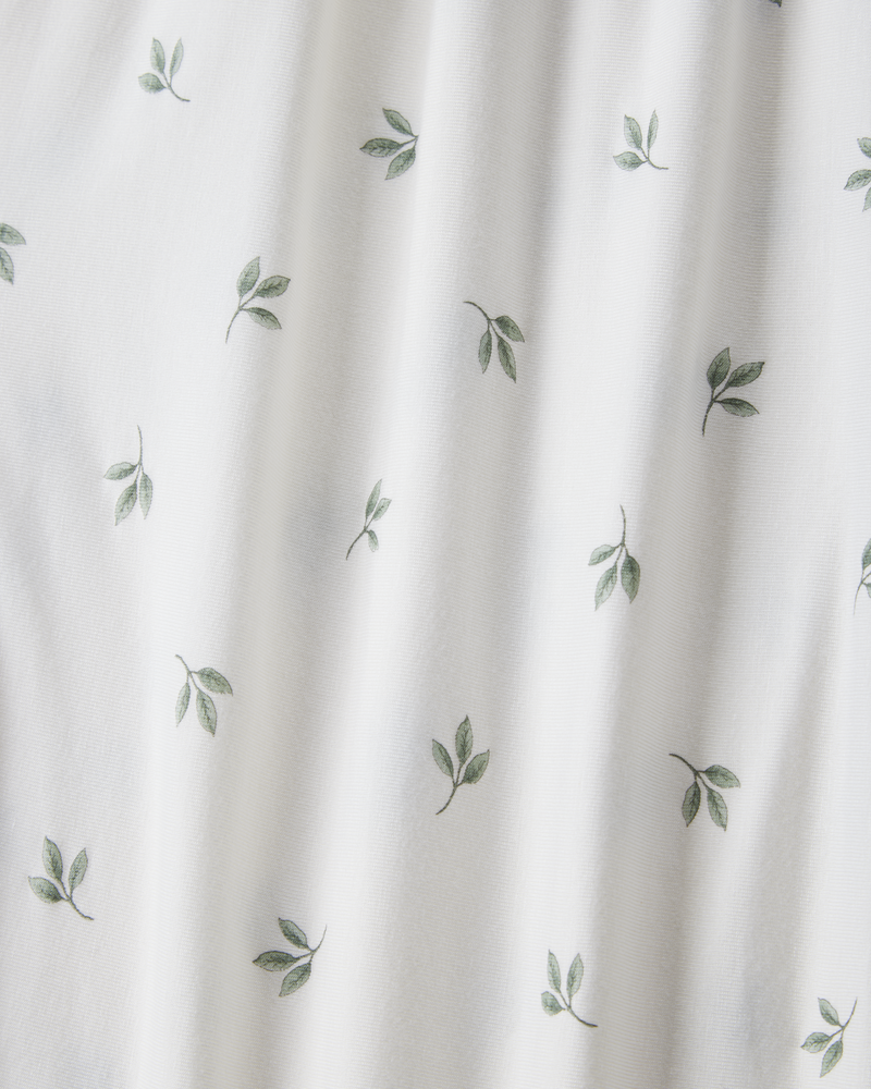 Baby Leaf Print PurelySoft Blanket - Ivory, image 2 of 4 slides