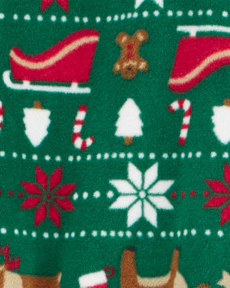 Baby 1-Piece Fair Isle Fleece Footie Pajamas, image 2 of 3 slides
