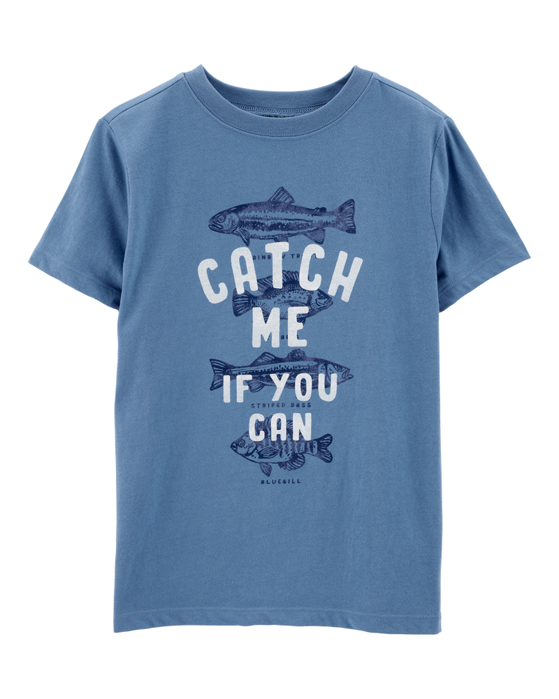 Kid Fishing Graphic Tee - Blue, image 1 of 3 slides