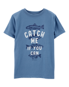 Kid Fishing Graphic Tee - Blue, image 1 of 3 slides