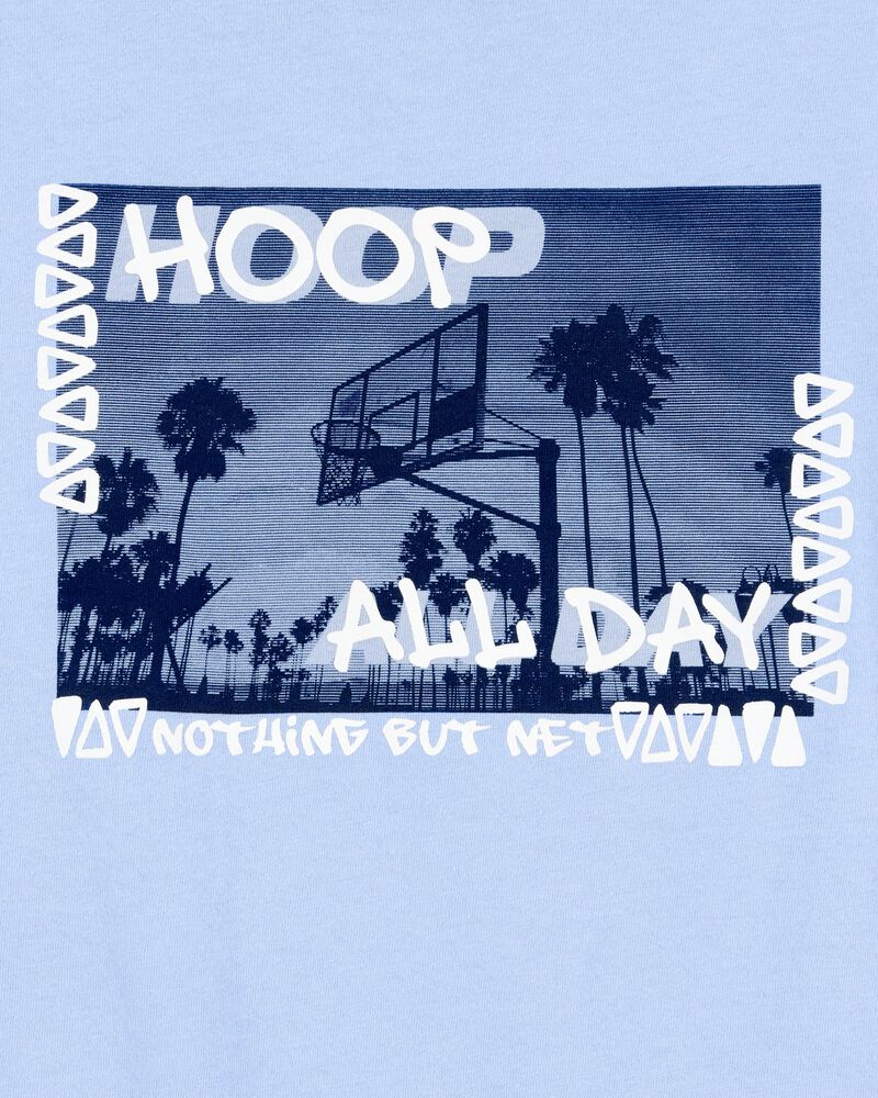 Kid Hoop All Day Short-Sleeve Graphic Tee - Blue, image 2 of 3 slides