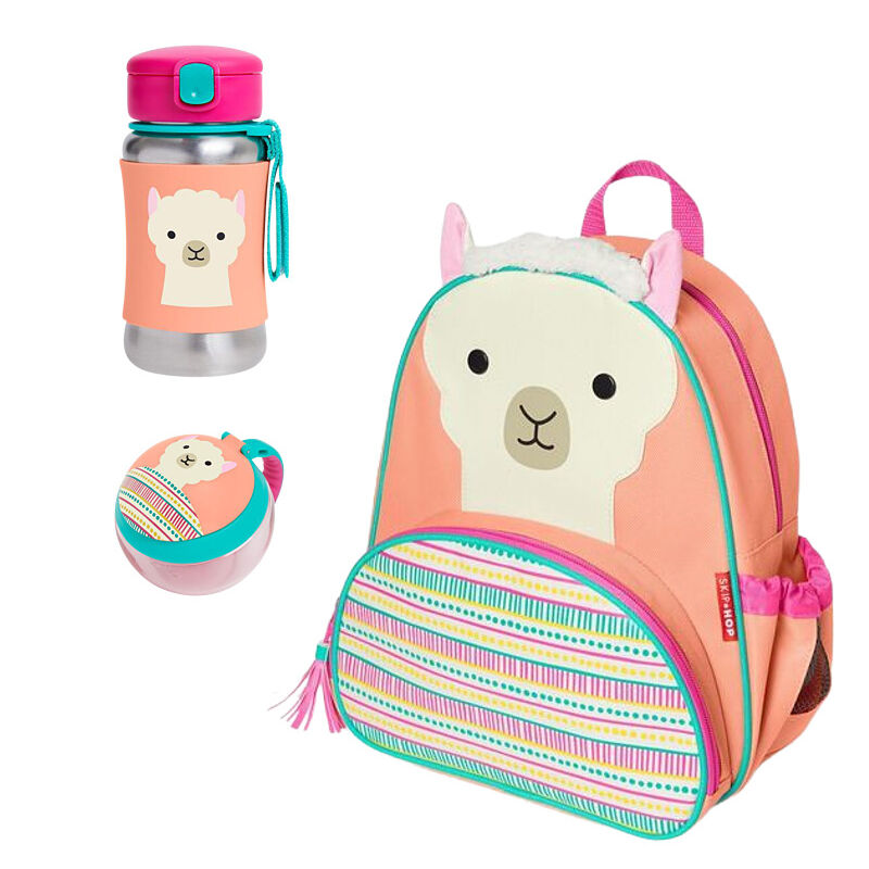 Pink Little Kid 3-Piece Butterfly Backpack, Lunch Box & Snack Cup Set