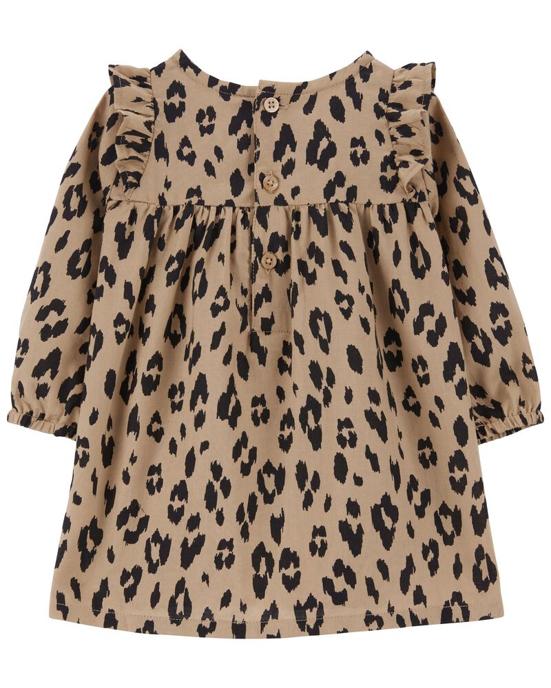 Baby Leopard Twill Dress, image 2 of 5 slides