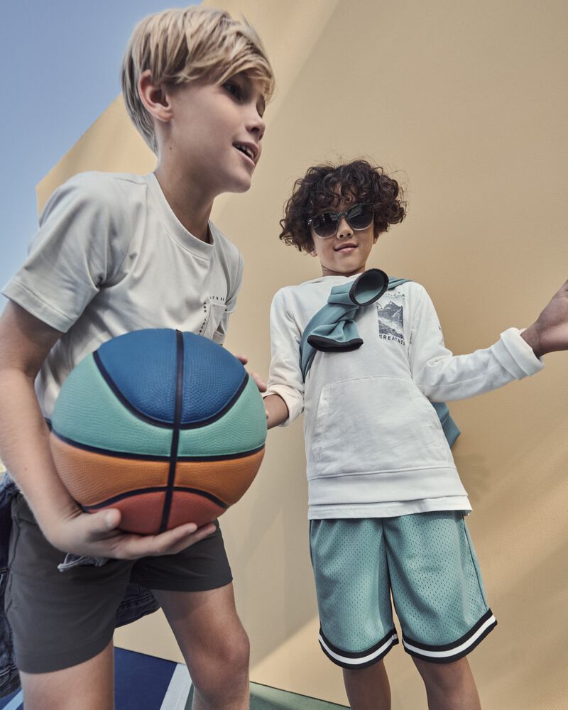 Boys Fan-Favorite Basketball Mesh Short - Teal, image 4 of 5 slides