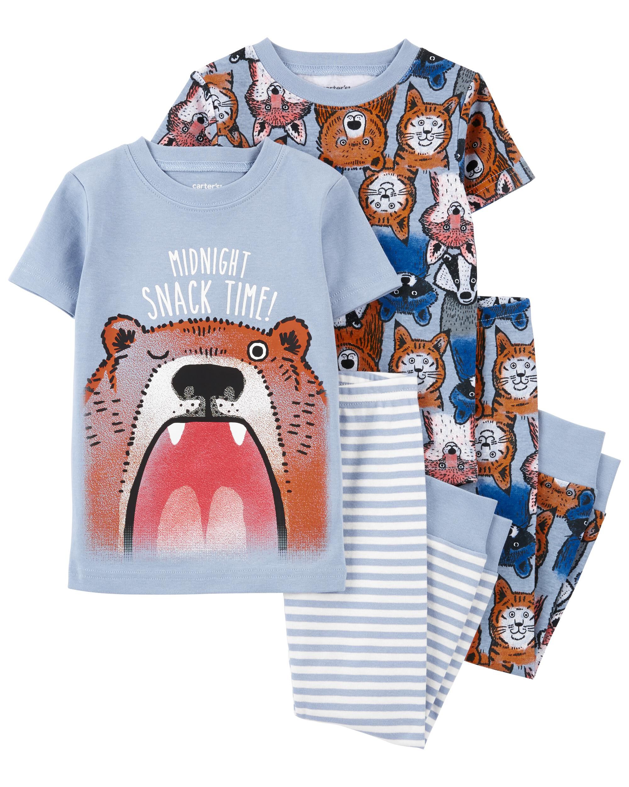 Blue Toddler 4 Piece Bear 100 Snug Fit Cotton Pajamas skiphop