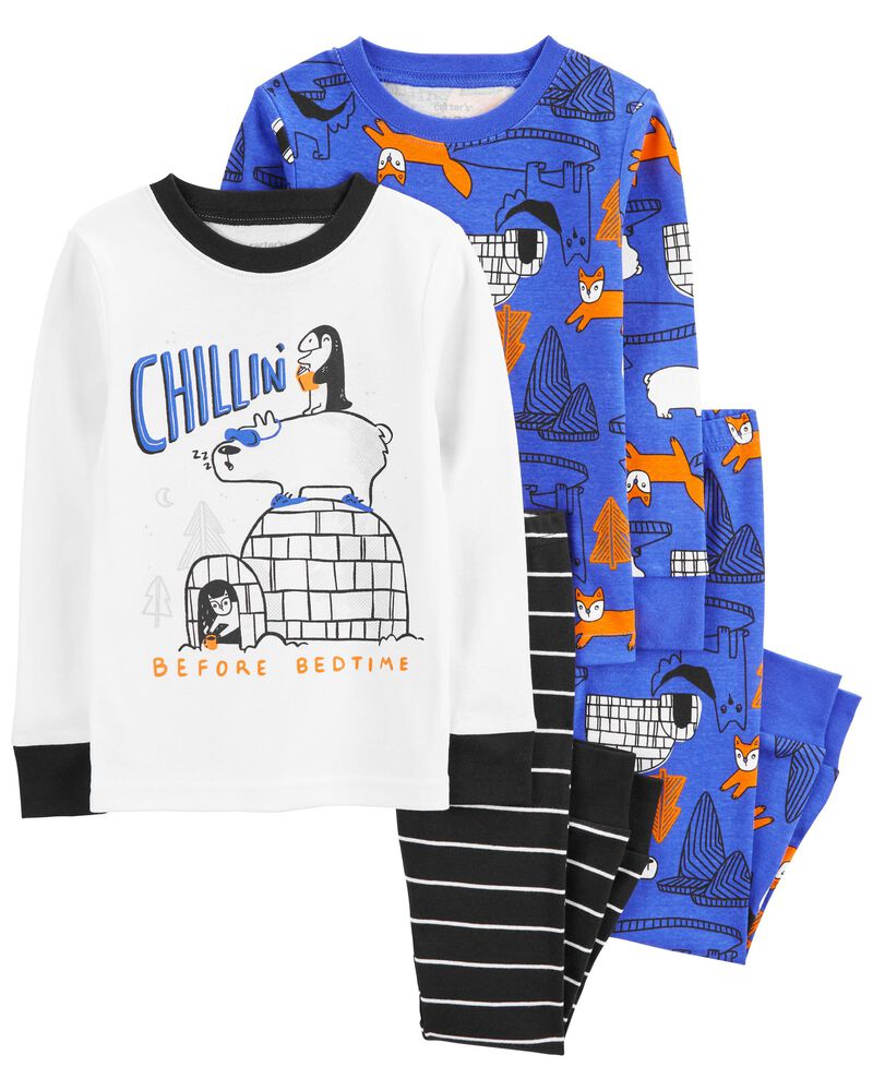 Baby 4-Piece Penguin 100% Snug Fit Cotton Pajamas, image 1 of 4 slides
