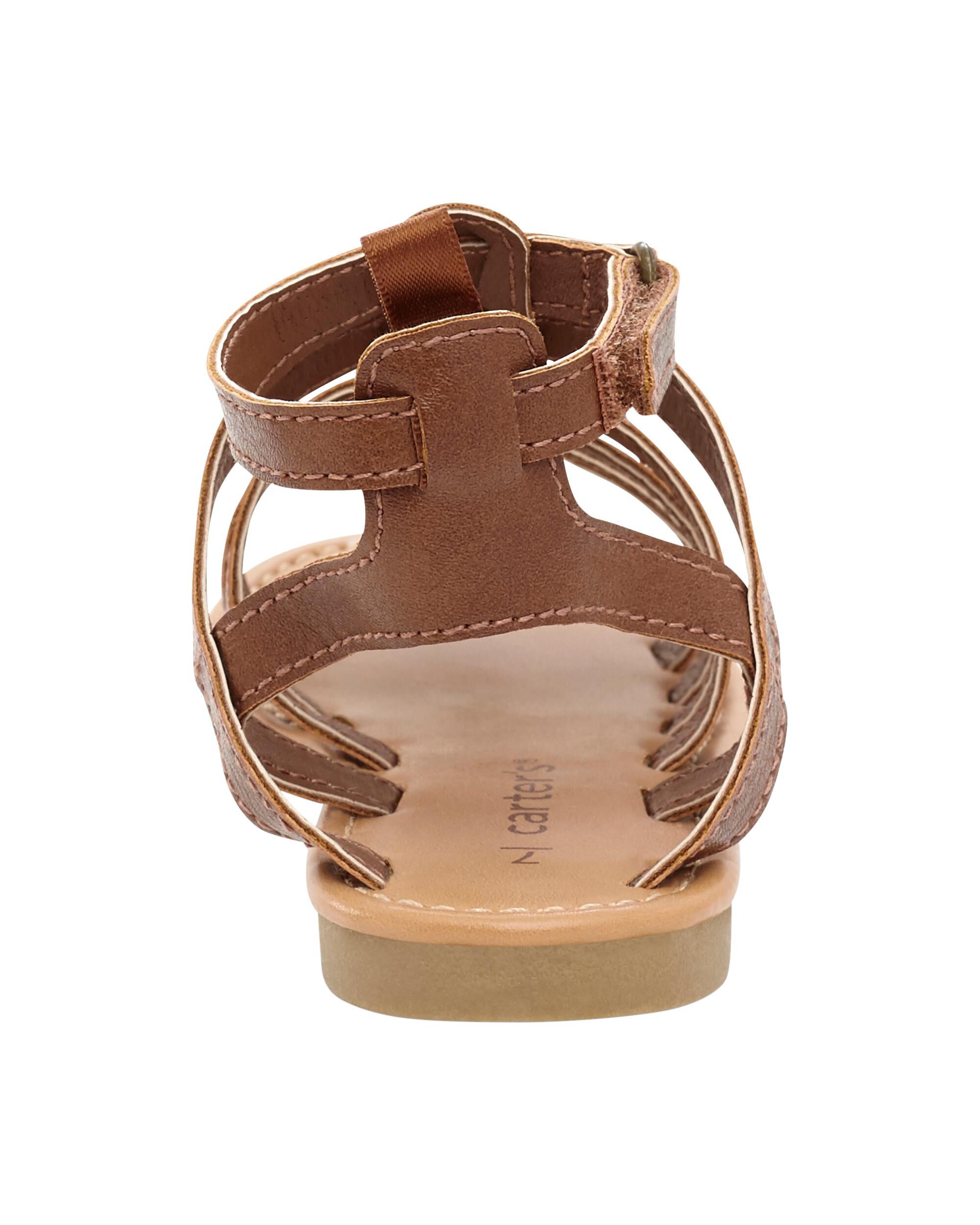 Brown Kid Gladiator Sandals skiphop
