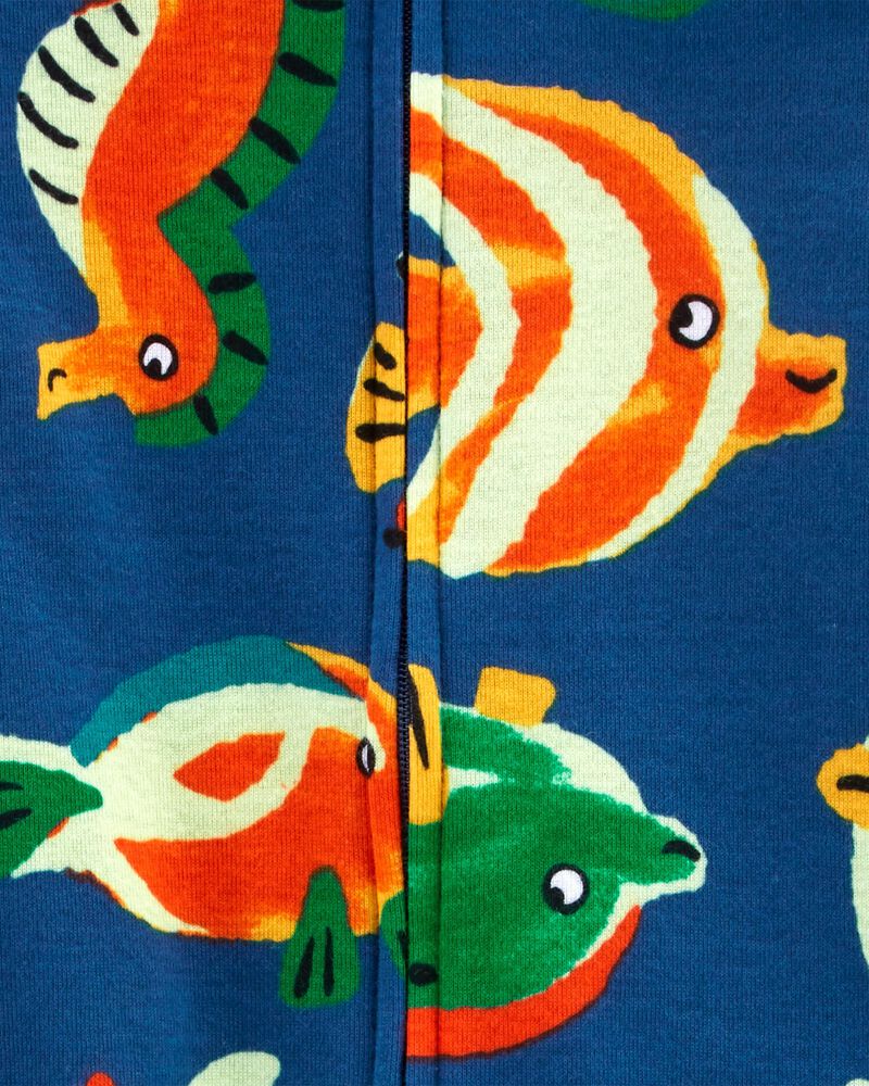 Baby 1-Piece Sea Creatures 100% Snug Fit Cotton Romper Pajamas, image 2 of 4 slides