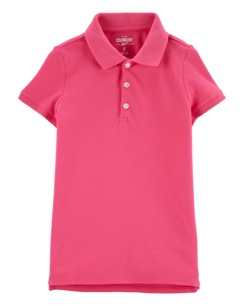 Kid Stretch Pique Uniform Polo, image 1 of 2 slides