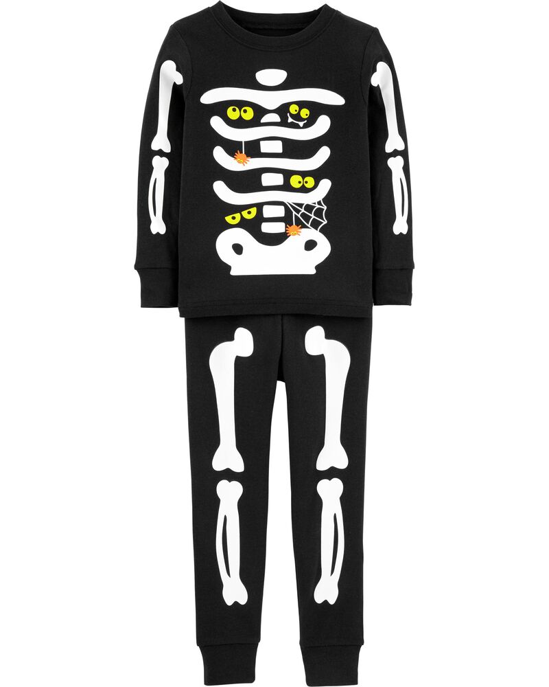 Baby 2-Piece Glow Skeleton 100% Snug Fit Cotton Pajamas, image 3 of 5 slides