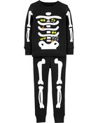 Baby 2-Piece Glow Skeleton 100% Snug Fit Cotton Pajamas, image 3 of 5 slides