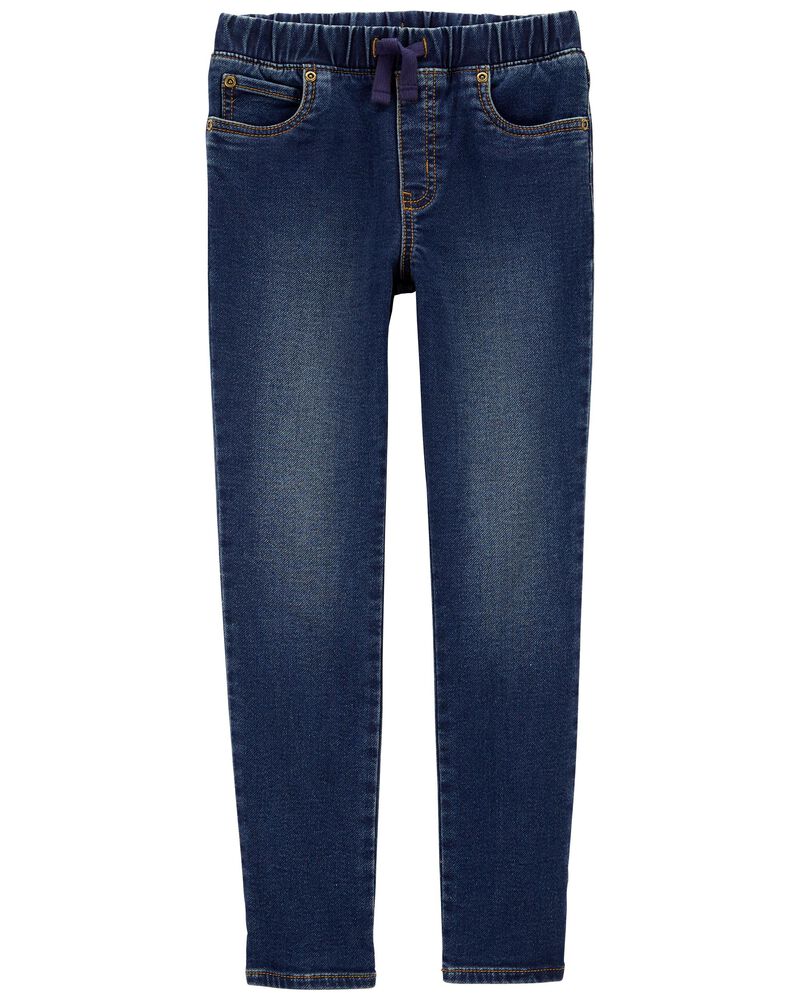 Kid Pull-On Knit Denim Pants, image 1 of 4 slides