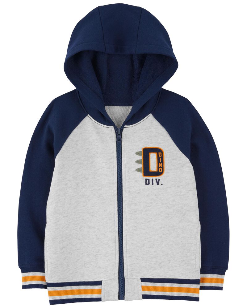 Navy/Heather Toddler Full Zip-Up Hooded Jacket | skiphop.com