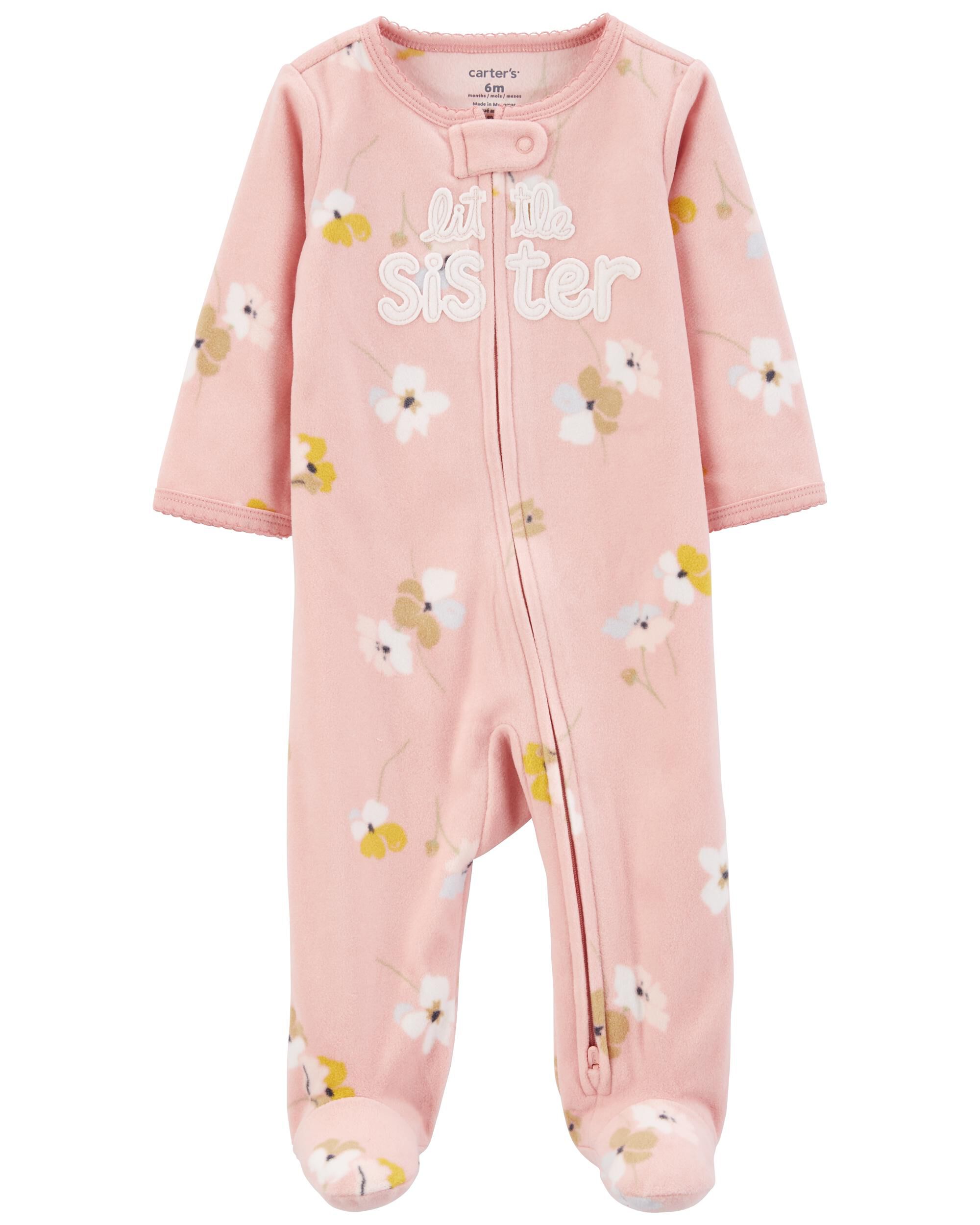 Fleece baby top girl sleepers
