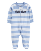 Baby Little Brother 2-Way Zip Cotton Sleep & Play Pajamas, image 1 of 4 slides